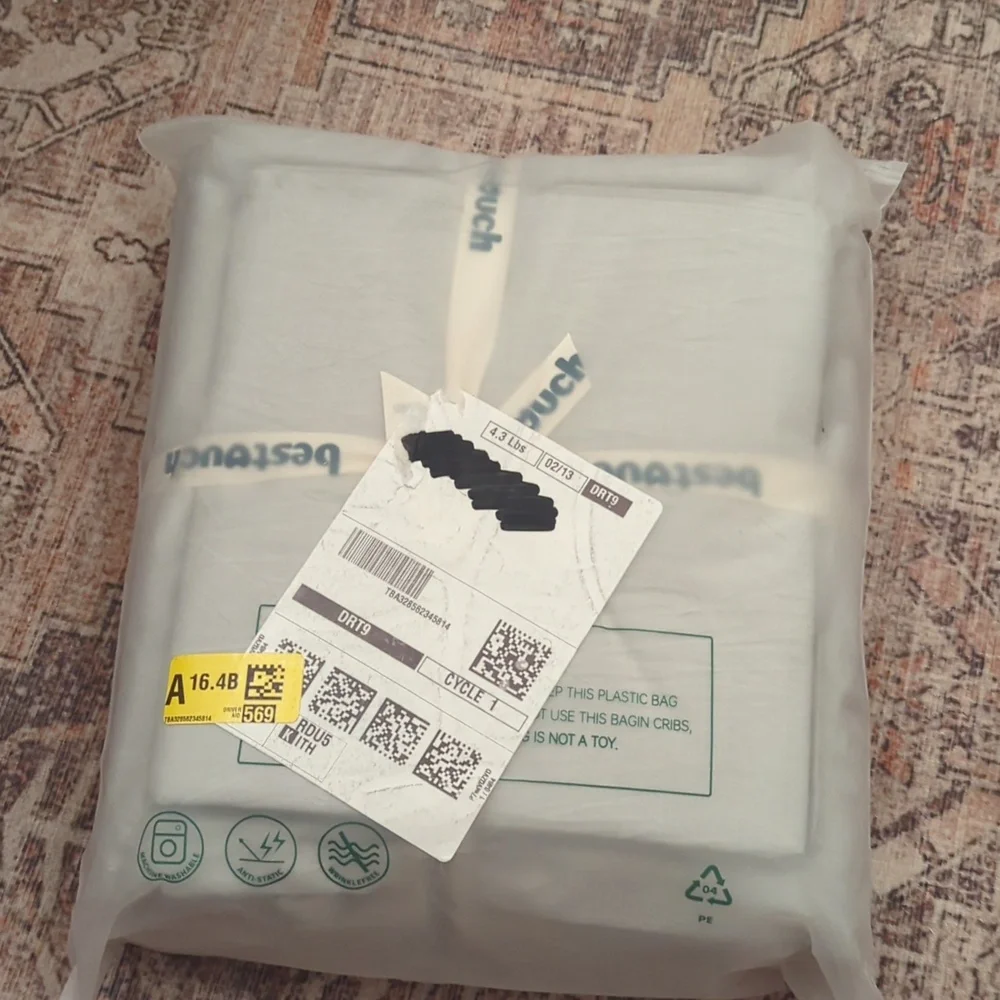 BESTOUCH Duvet Cover Set 100% Washed Cotton Linen Feel Super Soft Comfortable